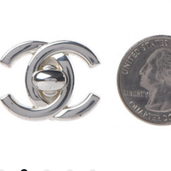 Chanel Turnlock Clip On Earrings Silver - Picture 3 of 4